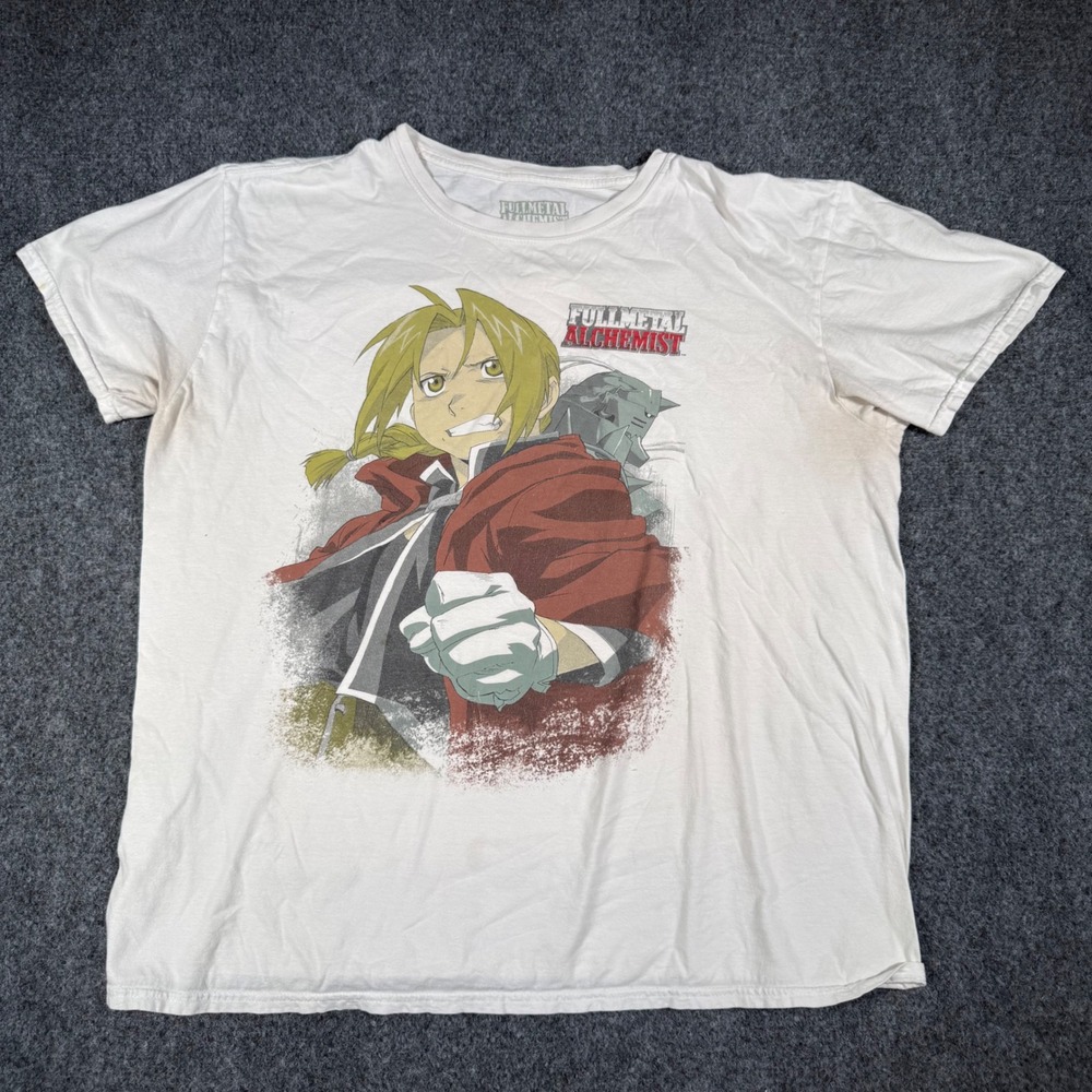 Fullmetal Alchemist Edward Elric Graphic T-Shirt Mens XL White Anime Manga